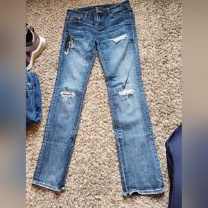 Women's Blue Distressed Jeans